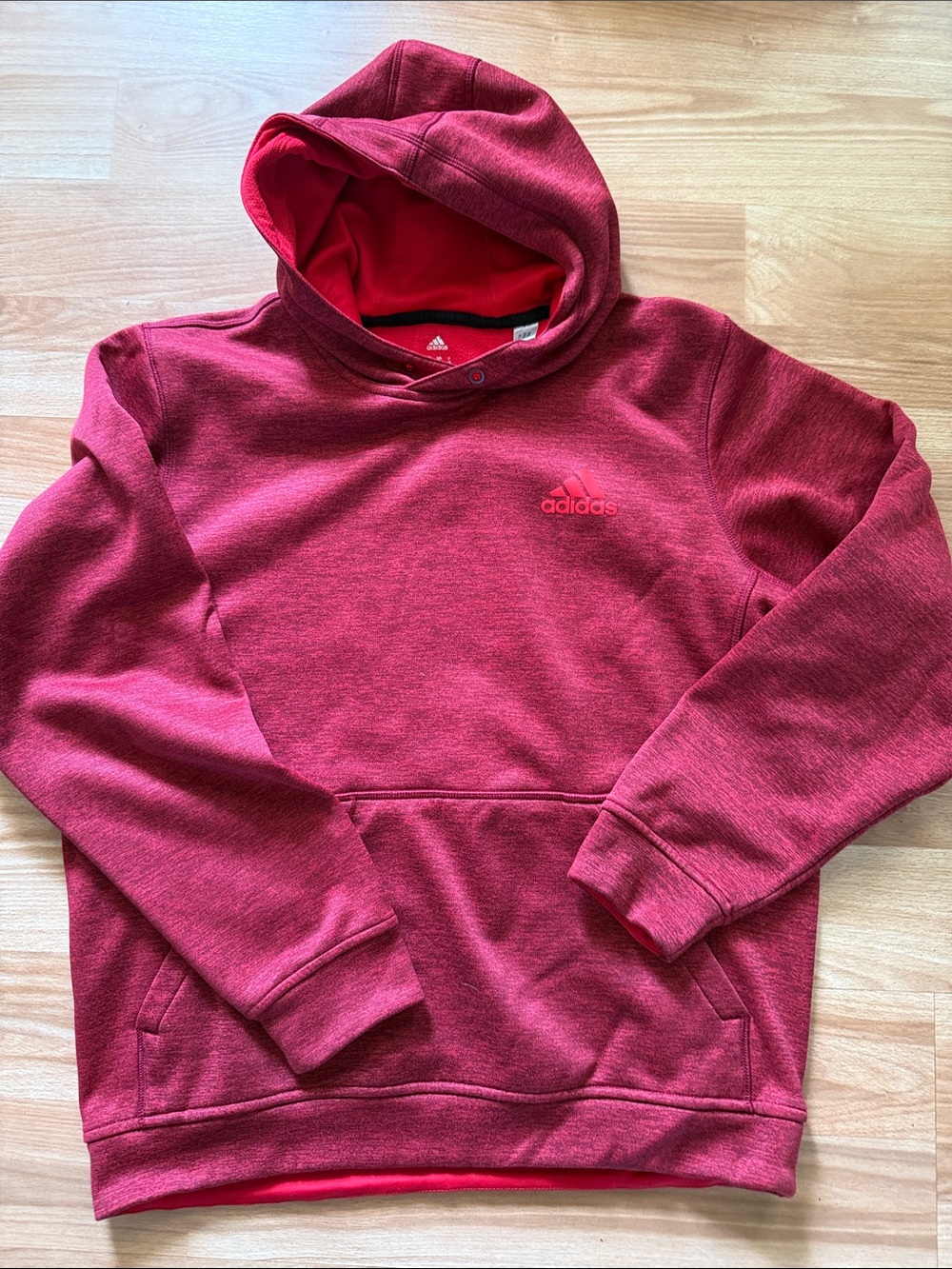 adidas Men's Maroon Hooded Sweatshirt